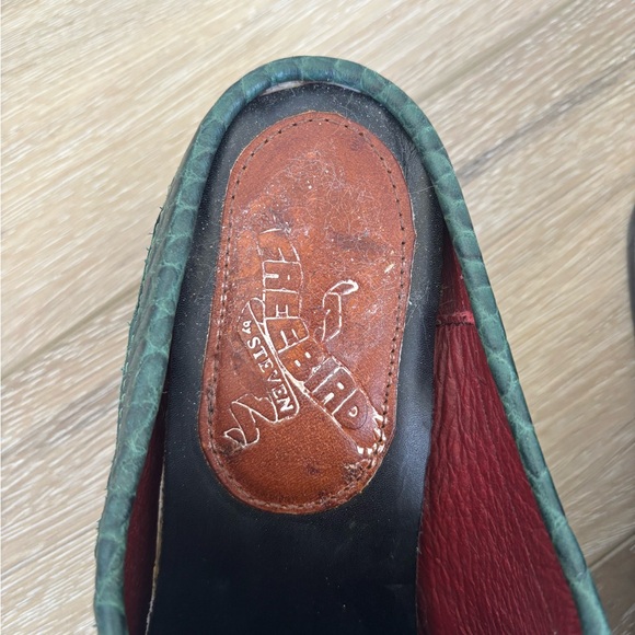 Freebird by Steven Monalisa Green and Brown Leather Mule Shoes Women’s Size 8 - Picture 6 of 14